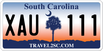 SC license plate XAU111