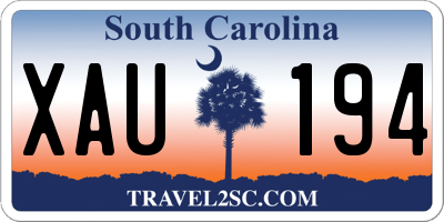 SC license plate XAU194
