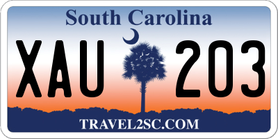 SC license plate XAU203