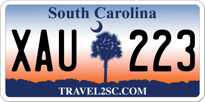 SC license plate XAU223