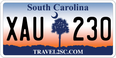 SC license plate XAU230