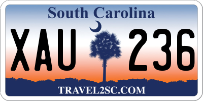 SC license plate XAU236