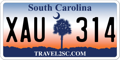 SC license plate XAU314