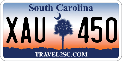 SC license plate XAU450