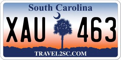 SC license plate XAU463