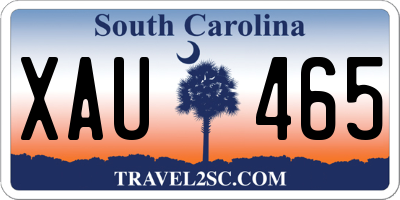 SC license plate XAU465