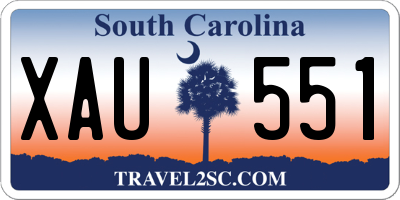 SC license plate XAU551