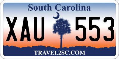 SC license plate XAU553