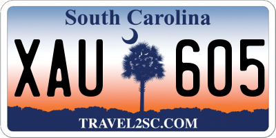 SC license plate XAU605