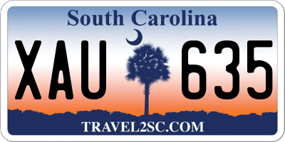 SC license plate XAU635
