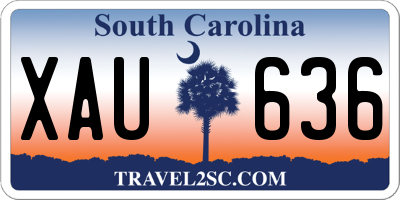 SC license plate XAU636