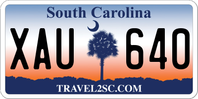 SC license plate XAU640