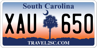 SC license plate XAU650