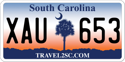 SC license plate XAU653