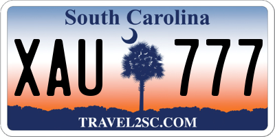 SC license plate XAU777