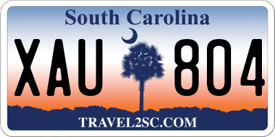 SC license plate XAU804