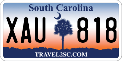 SC license plate XAU818