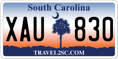 SC license plate XAU830