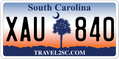 SC license plate XAU840