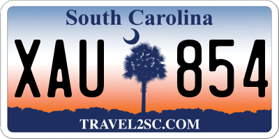 SC license plate XAU854
