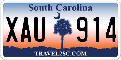 SC license plate XAU914