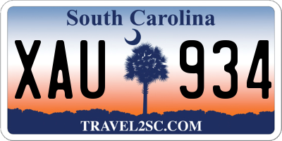 SC license plate XAU934