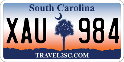 SC license plate XAU984