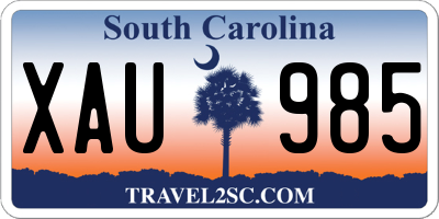 SC license plate XAU985