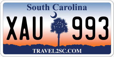 SC license plate XAU993