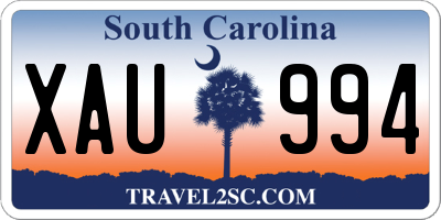 SC license plate XAU994