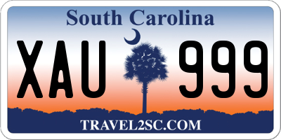 SC license plate XAU999