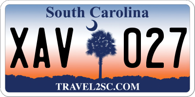 SC license plate XAV027