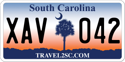 SC license plate XAV042