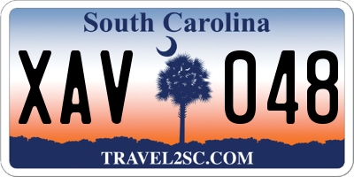 SC license plate XAV048