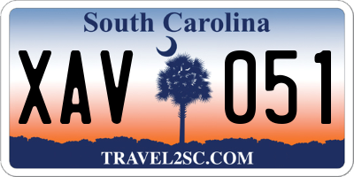 SC license plate XAV051