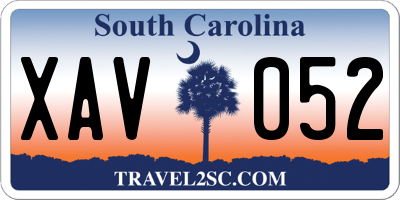 SC license plate XAV052