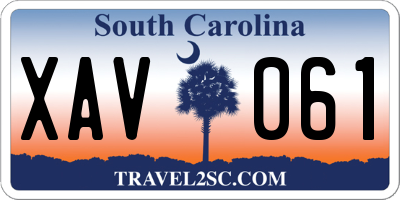 SC license plate XAV061