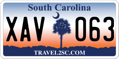SC license plate XAV063