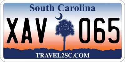 SC license plate XAV065
