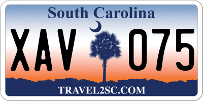 SC license plate XAV075