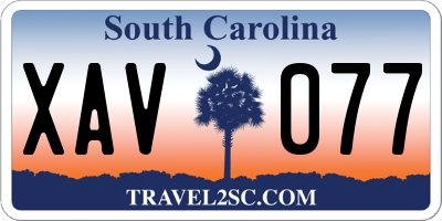 SC license plate XAV077