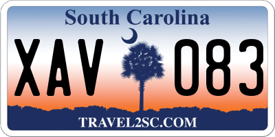 SC license plate XAV083