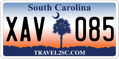 SC license plate XAV085