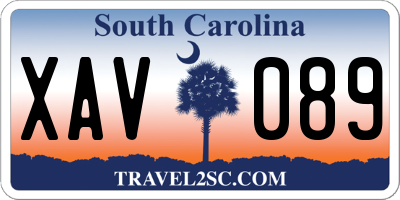 SC license plate XAV089