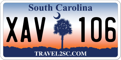 SC license plate XAV106