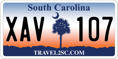 SC license plate XAV107