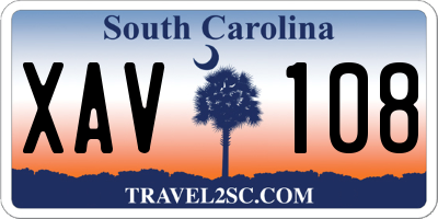 SC license plate XAV108