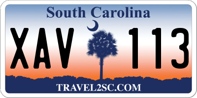 SC license plate XAV113