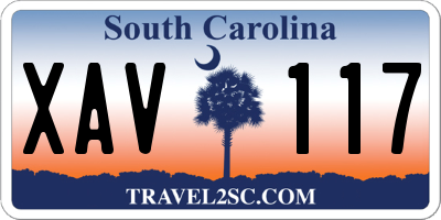 SC license plate XAV117