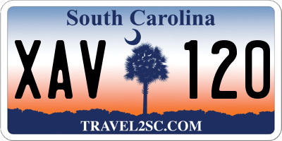 SC license plate XAV120